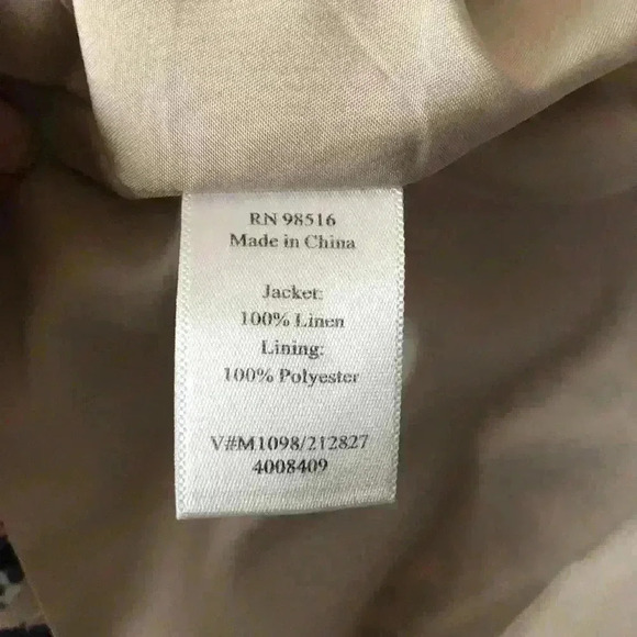 Coldwater Creek Women’s 3/4 Sleeve Open Front Linen Top Blazer Size PM - Picture 4 of 6